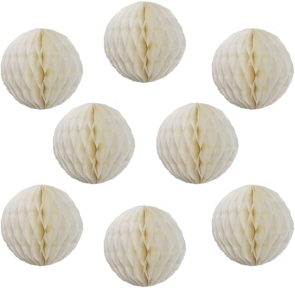 8pcs 10 inch Paper Honeycomb Balls Decorative Tissue Honeycomb Balls Paper Pom Poms Flower Balls ... | Amazon (US)