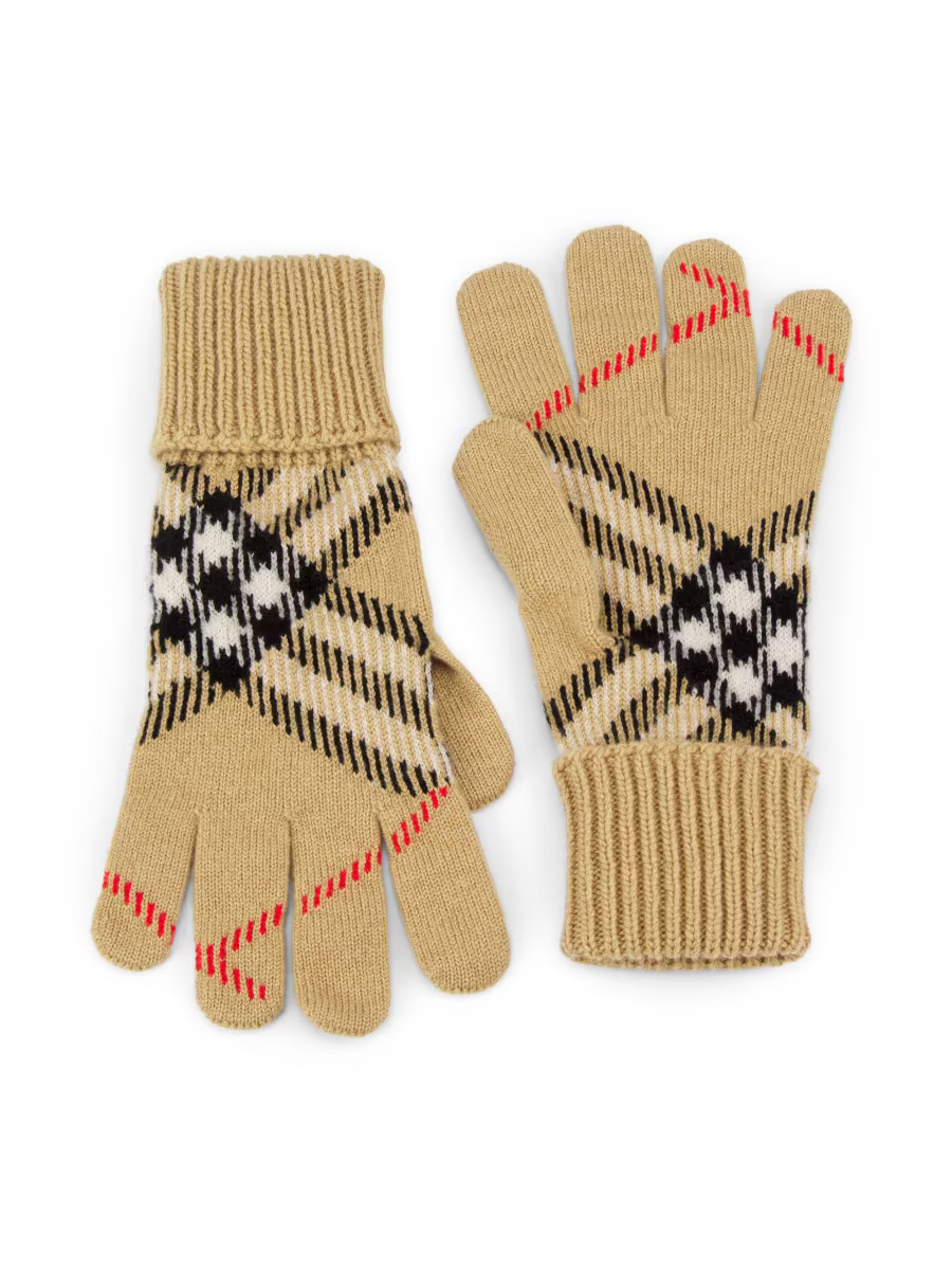 Heritage Check Cashmere-Blend Gloves | Saks Fifth Avenue