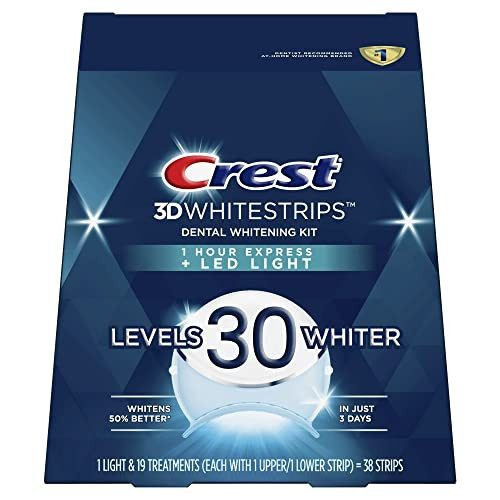 Crest 3DWhitestrips 1 Hour Express + LED Light Teeth Whitening Kit, 19 Treatments | Amazon (US)