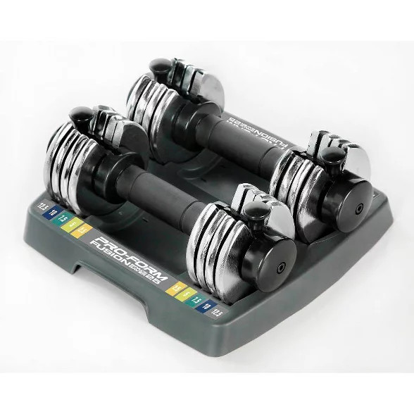 ProForm Adjustable Pair Dumbbells – Black/Silver (2.5lbs - 12.5lbs) | Target