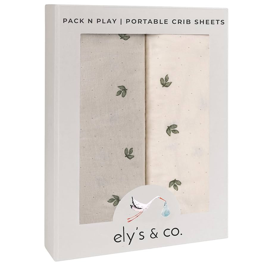 Ely’s & Co. Pack and Play Sheets, for Mini/Portable Crib, 2 Pack Fitted Playpen Play Yard Sheet... | Amazon (US)