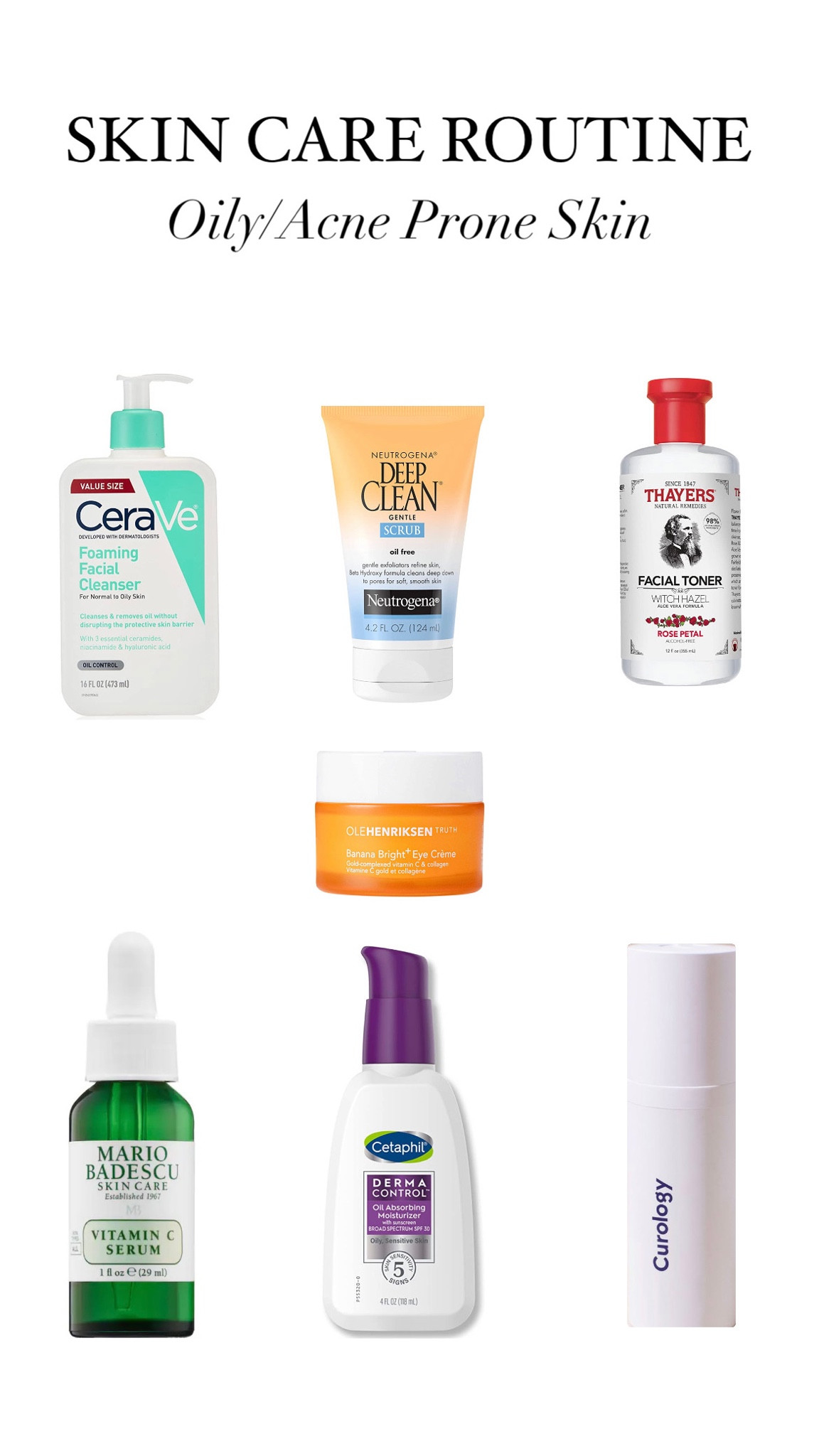 My current skincare routine for oily/acne prone skin!!✨

#LTKunder50 #LTKBeautySale #LTKbeauty