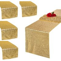 Gold Or Rose Table Runners Sewn-In Sparkling Sequins Reusable Glam For Centerpiece Decorations | Etsy (US)