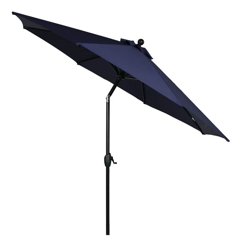 Better Homes & Gardens Outdoor 9' Navy Solid Round Crank Premium Patio Umbrella | Walmart (US)