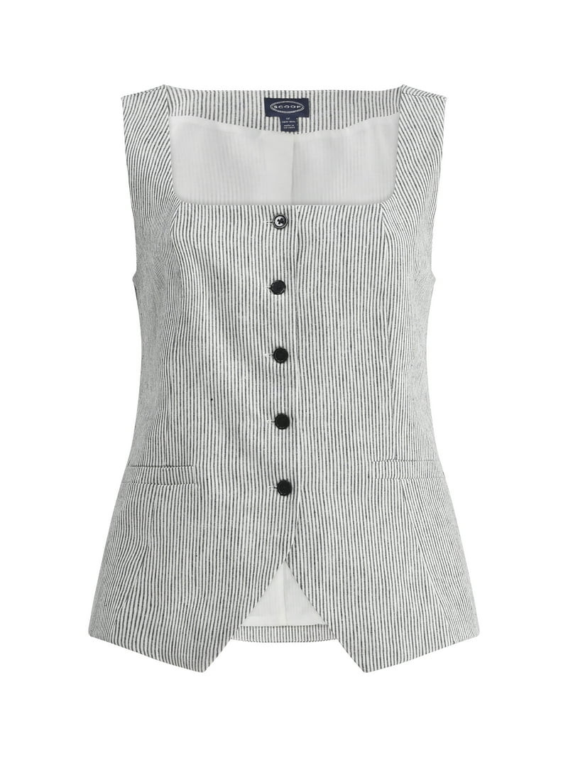 Scoop Women's and Women's Plus Linen Blend Longline Vest, Sizes XS-4X | Walmart (US)