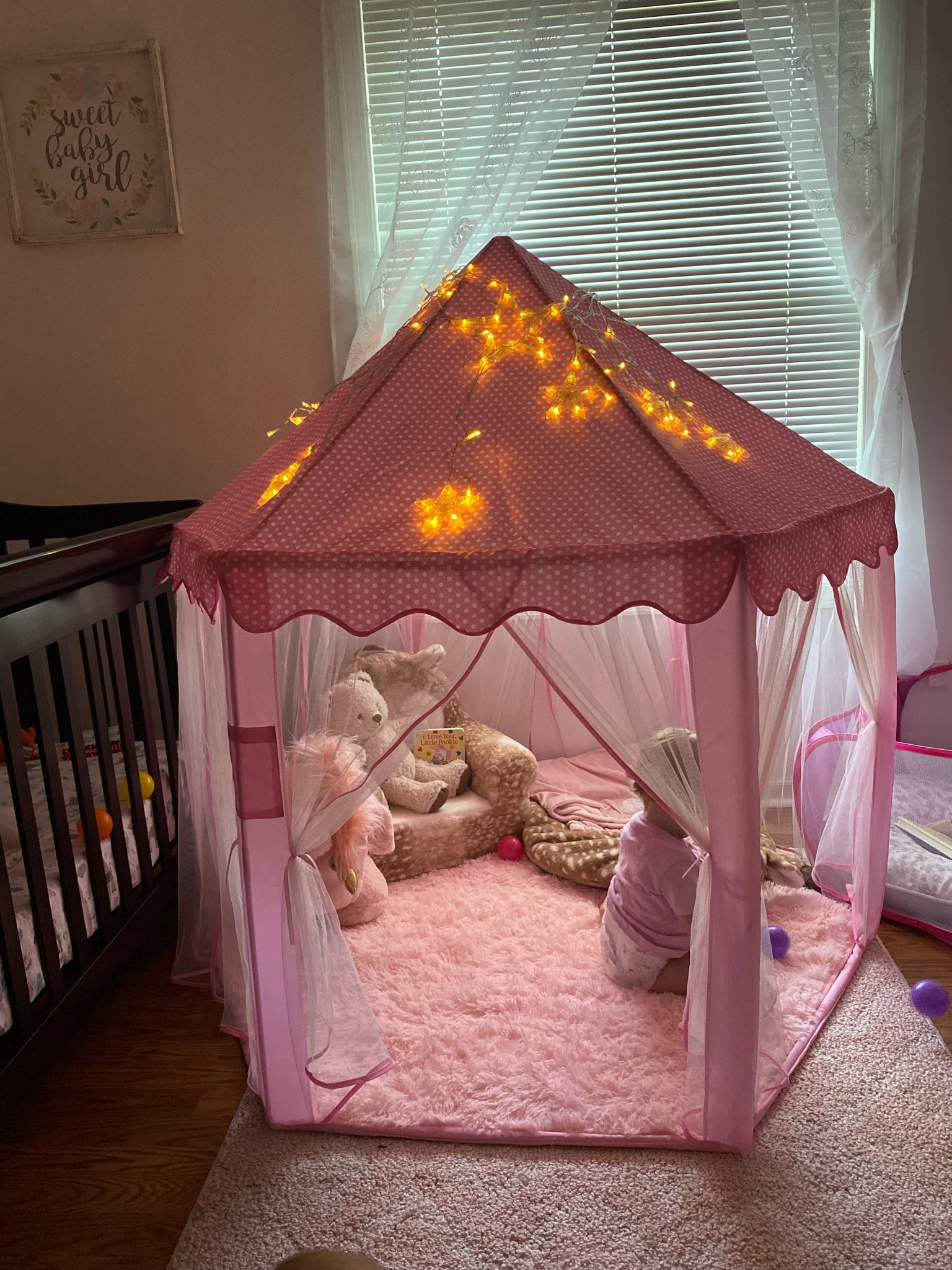 A tent for a princess!  Love this first birthday gift my girl got this weekend!  💗 #baby #girls #tent #amazonfinds 

#LTKunder50 #LTKbaby #LTKbump