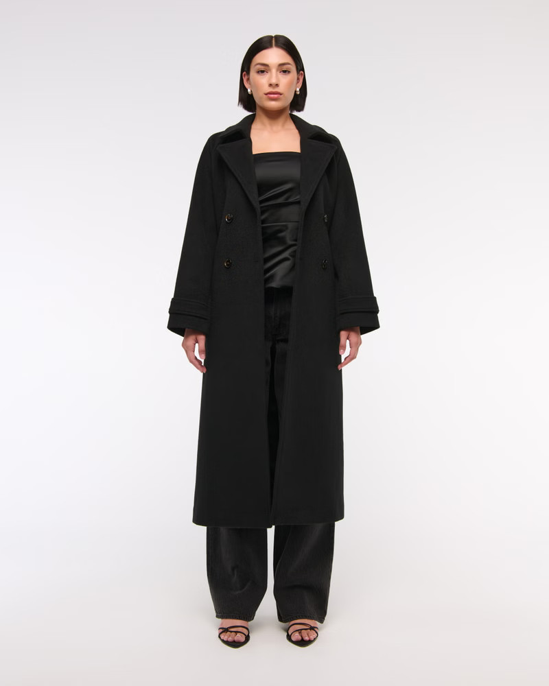 Women's Wool-Blend Trench Coat | Women's Party Collection | Abercrombie.com | Abercrombie & Fitch (US)