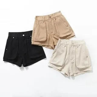 Wide Leg Pocket A-Line Cargo Shorts | YesStyle Global