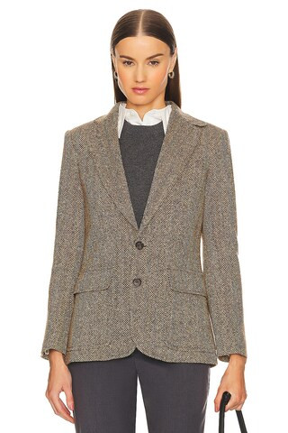 Polo Ralph Lauren Heritage Blazer in Brown & Cream Herringbone from Revolve.com | Revolve Clothing (Global)
