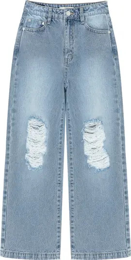 Habitual Kids Kids' Ripped Rigid Wide Leg Boyfriend Jeans | Nordstrom | Nordstrom
