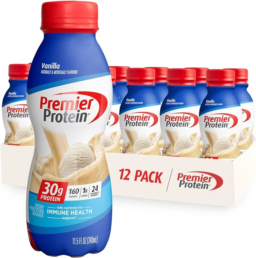 Premier Protein Shake Bottle, Vanilla, Liquid, Powder, keto, 30g Protein, 1g Sugar, 24 Vitamins &... | Amazon (US)