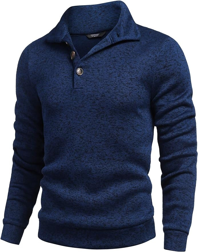 COOFANDY Men's Casual Slim Fit Pullover Sweater Knitted Thermal Sweatshirt | Amazon (US)