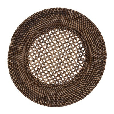 Saro Lifestyle Handmade Rattan Charger (Set of 4), Brown, 13" Round | Target