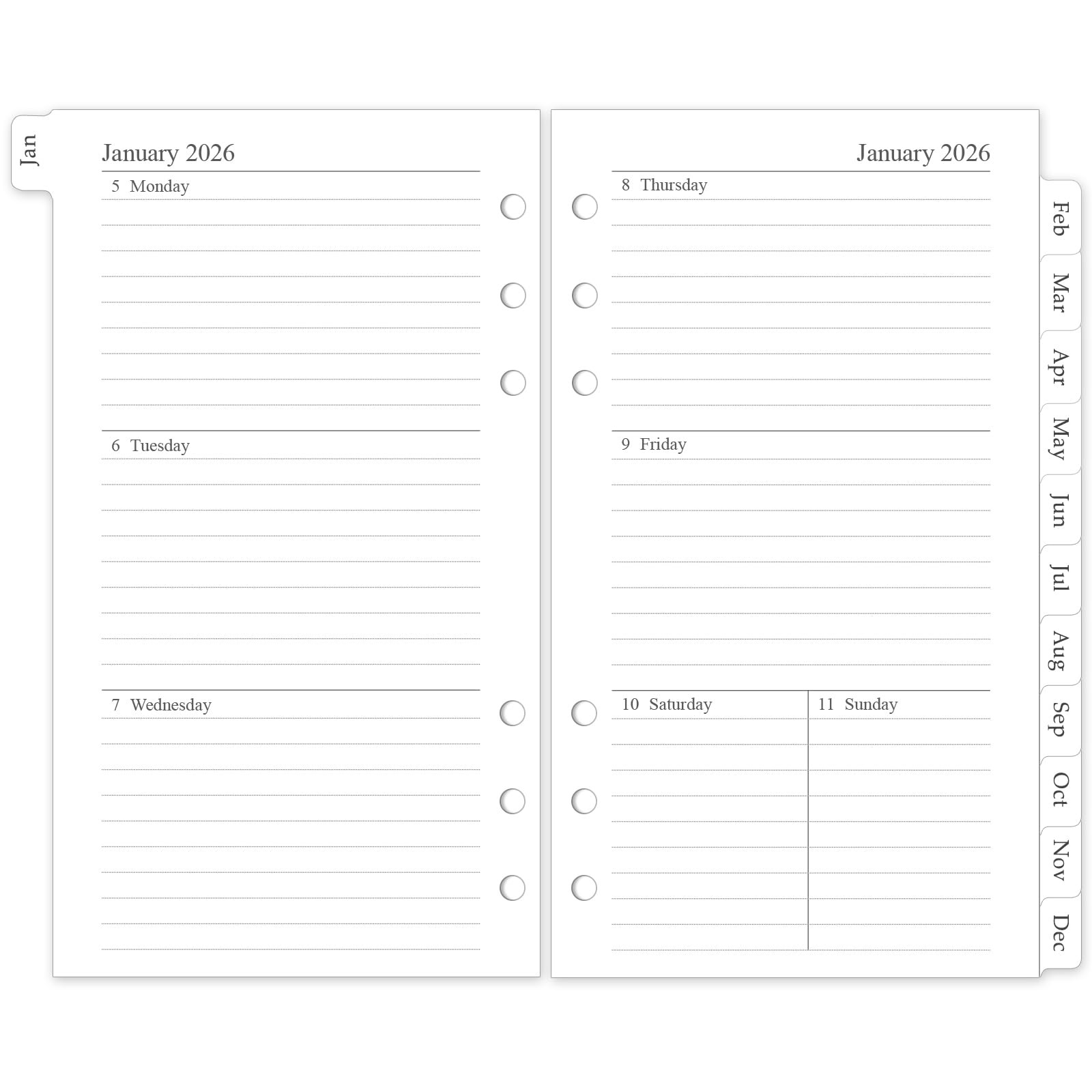 2026 Weekly & Monthly Planner Refill, A6 Small Size Planner Inserts with Monthly Tabs, Size 3, 3.... | Amazon (US)