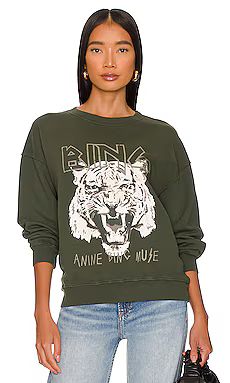 ANINE BING Tiger Sweatshirt in Forest Green from Revolve.com | Revolve Clothing (Global)