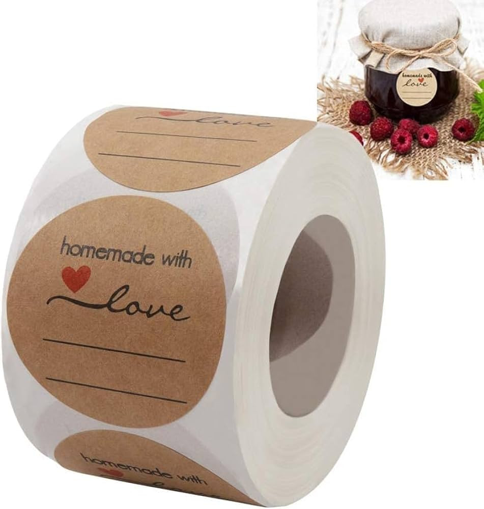 Jam and Jelly Jar Labels, Canning Labels for Mason Jars and More(2" Round 500/roll) with Lines fo... | Amazon (US)