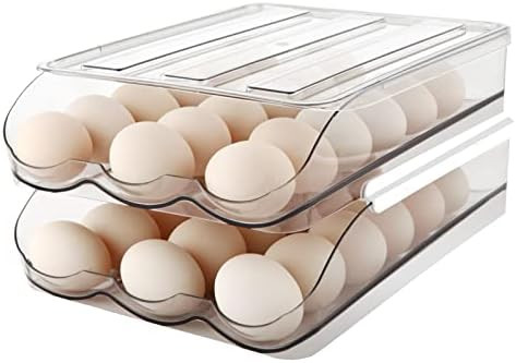 Egg Holder for Refrigerator, Automatic Rolling Egg Storage Container for Refrigerator,Large Capacity | Amazon (US)