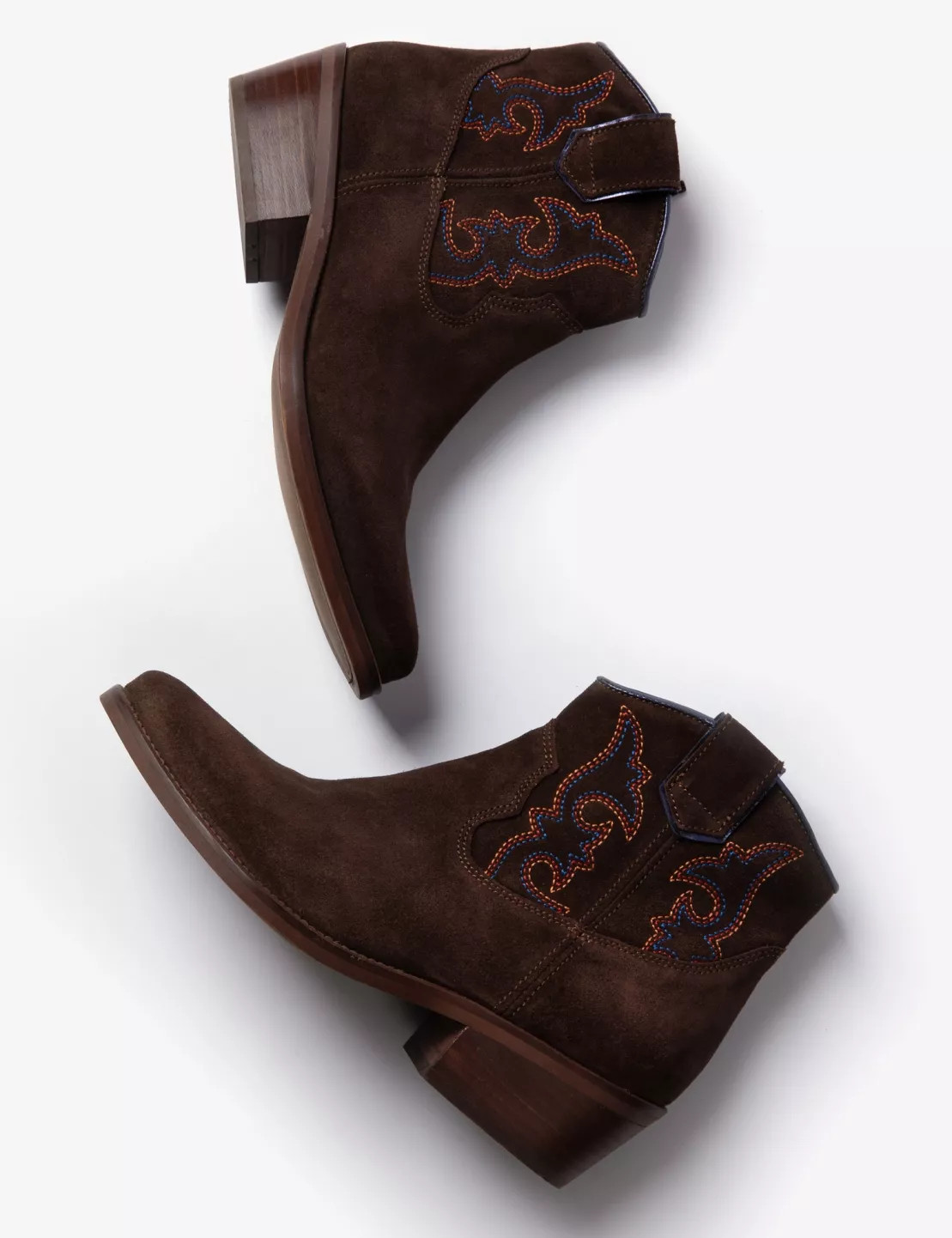 Cassidy Suede Embroidered Boot - Bitter Chocolate | Penelope Chilvers