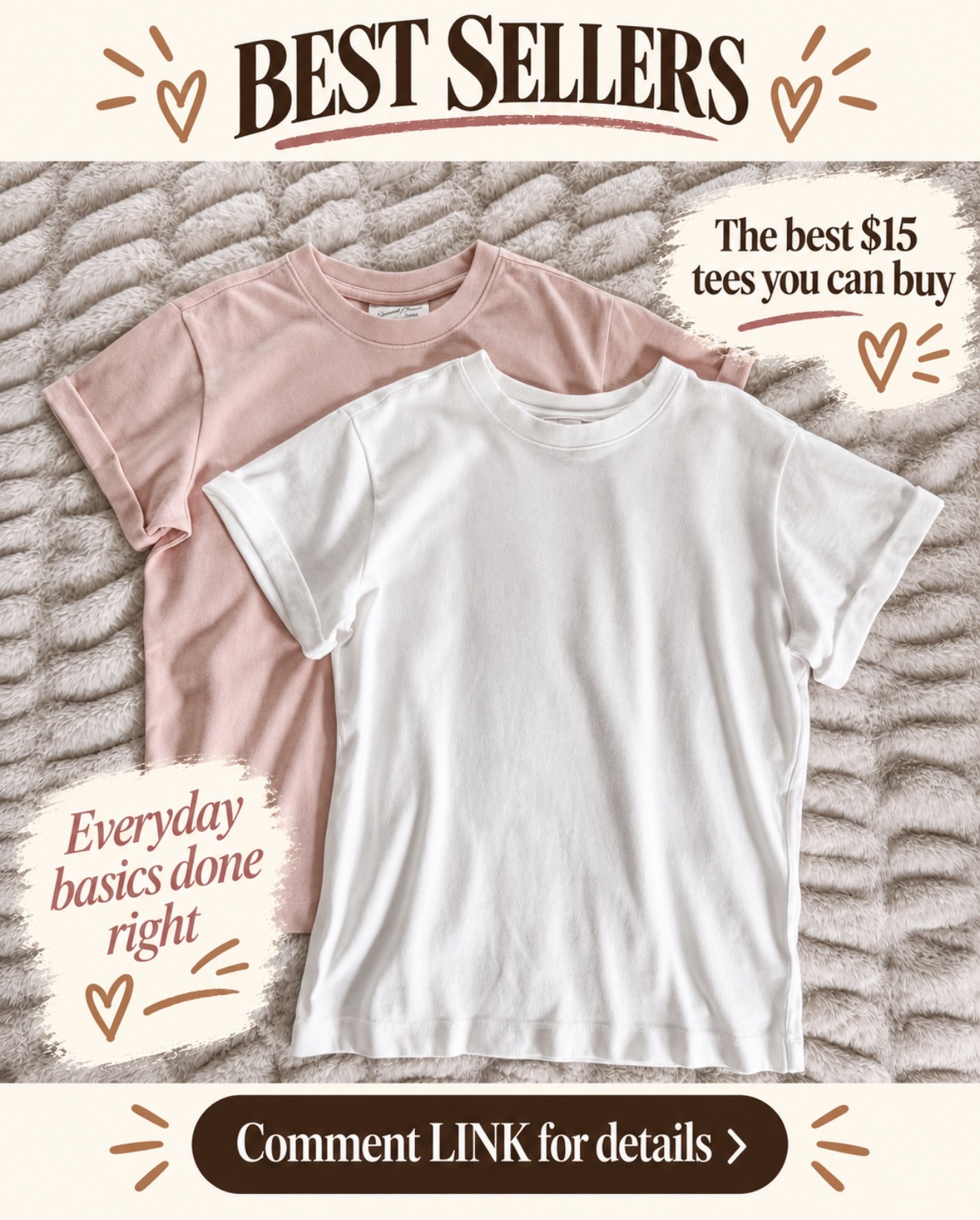 The best $15 tees you can buy 🙌 Soft, easy, and the kind of everyday basics you’ll reach for constantly!

Comment LINK and I’ll send you the details 🔗⬇️

#LTKOver40 #LTKSeasonal #LTKmomlife