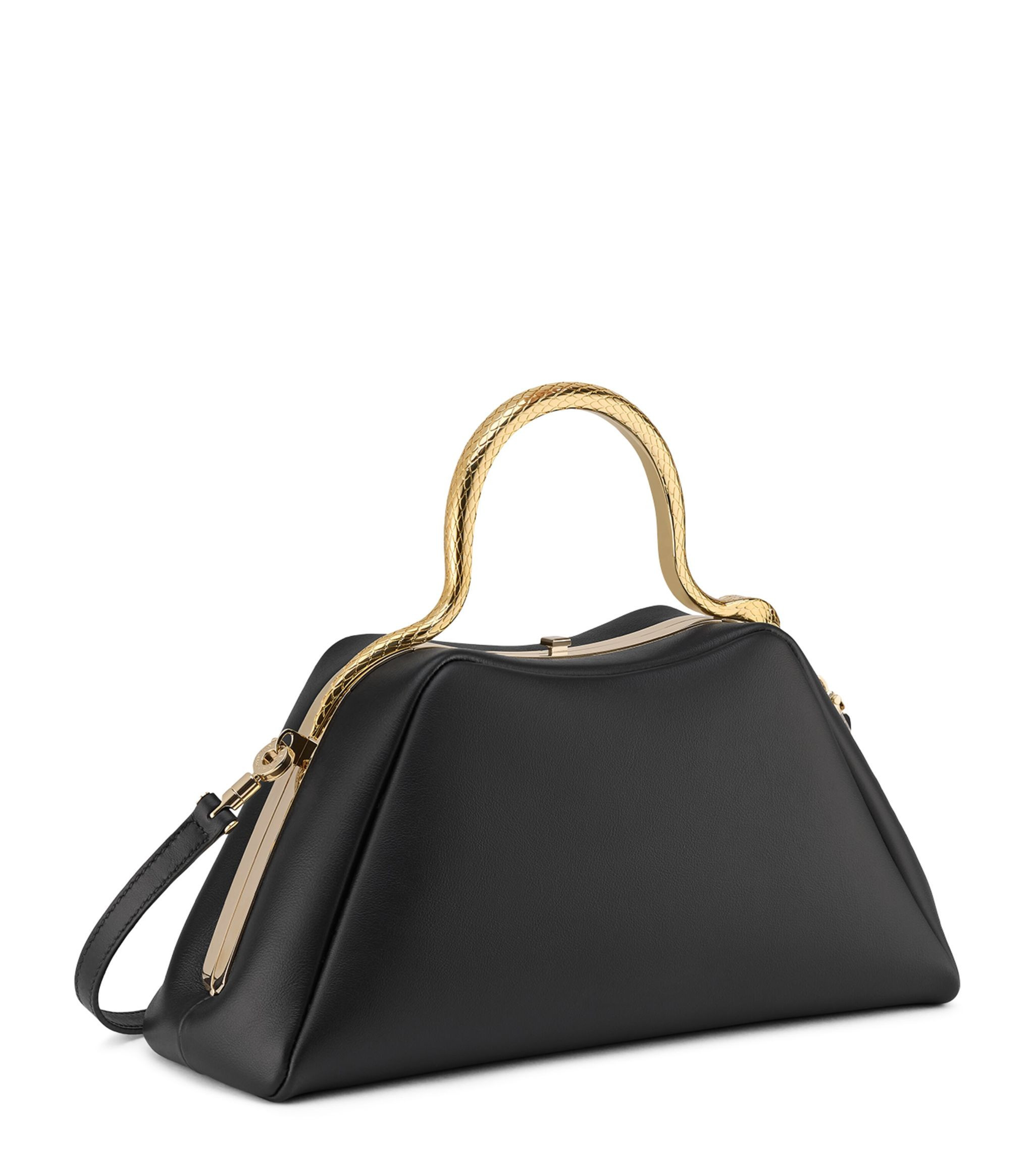 Small Leather Serpentine Top Handle Bag | Harrods