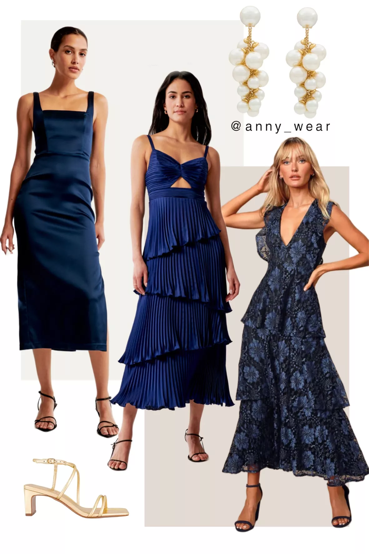 Navy Blue Midi Dress - Satin Midi Dress - One-Shoulder Dress - Lulus