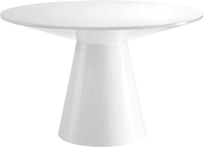 Modway Provision 47" Round Modern Style MDF Wood Dining Table in White | Amazon (US)