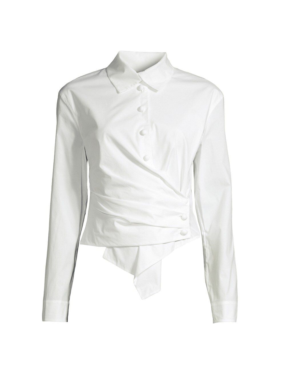 Asymmetric Poplin Wrap Shirt | Saks Fifth Avenue