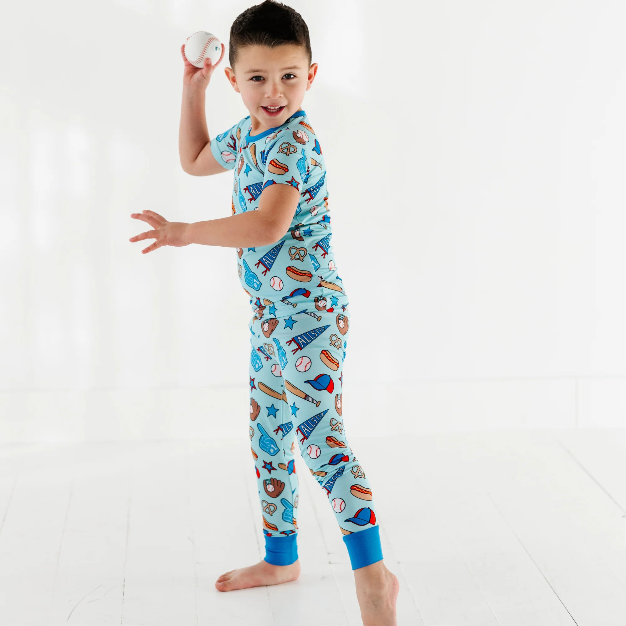 No Place Like Home Blue Baseball Toddler/Big Kid Pajamas | Kiki + Lulu