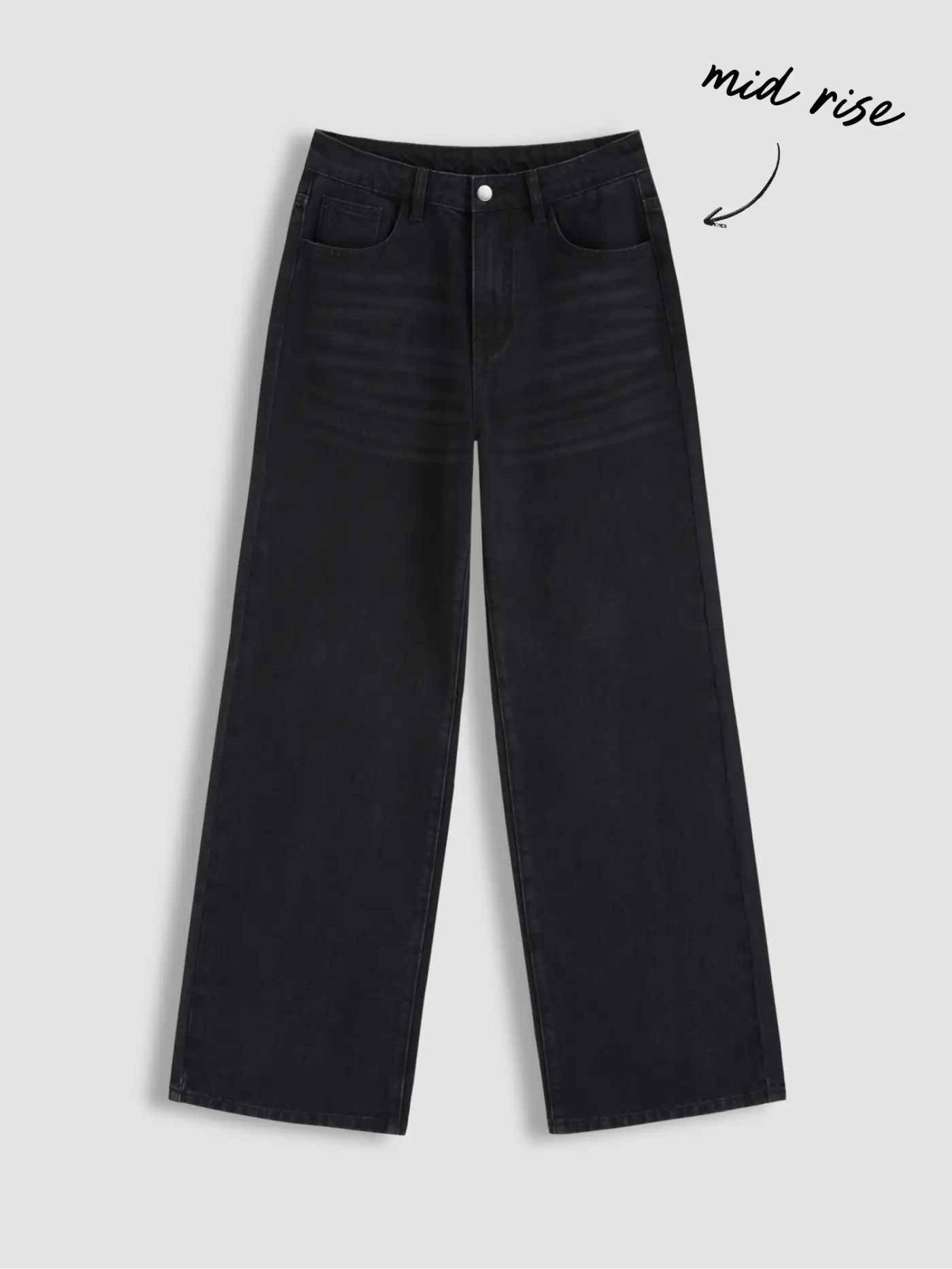 Denim Mid-Rise Gerade Hose For Lässige Alltagskleidung | Cider
