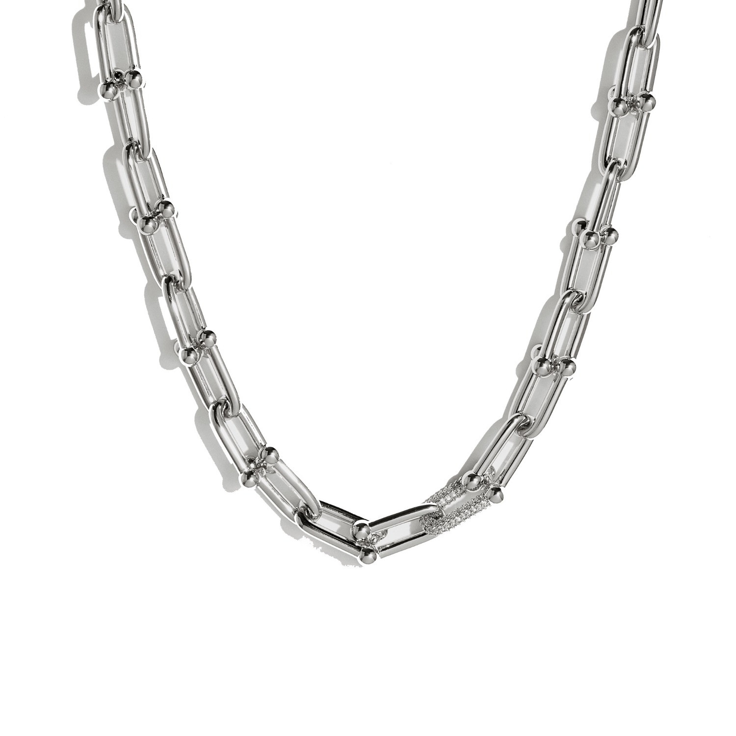 U-Link Pavé Necklace SIlver | Wolf & Badger (US)