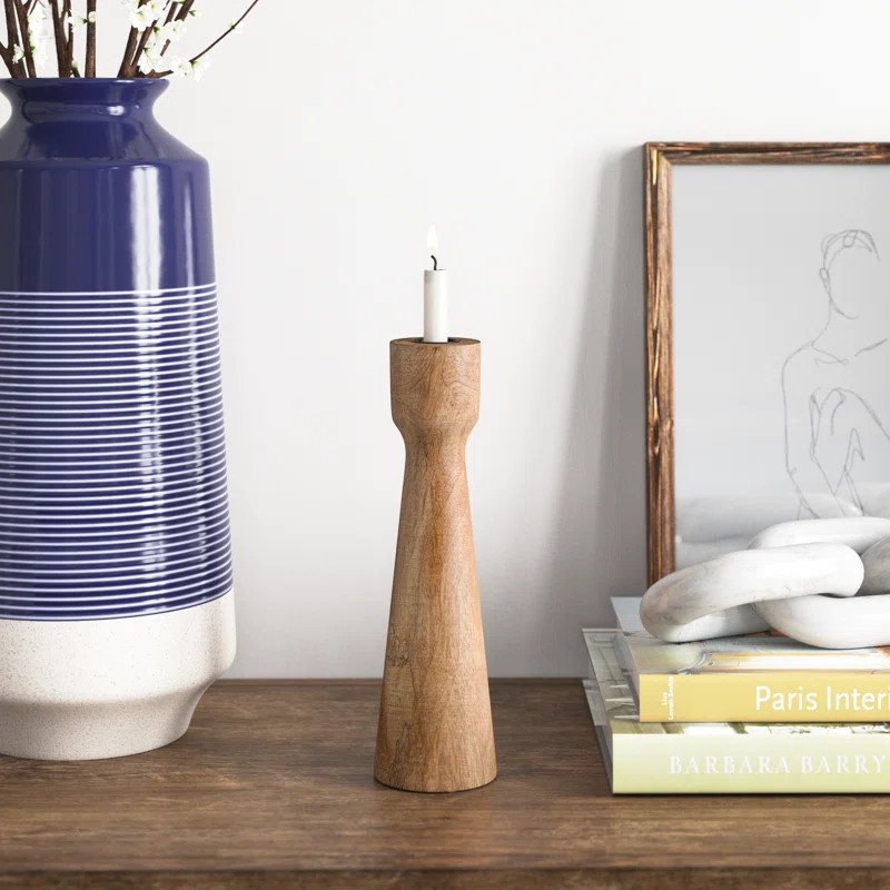 Joss & Main Cherina Wood Candlestick & Reviews | Wayfair | Wayfair North America