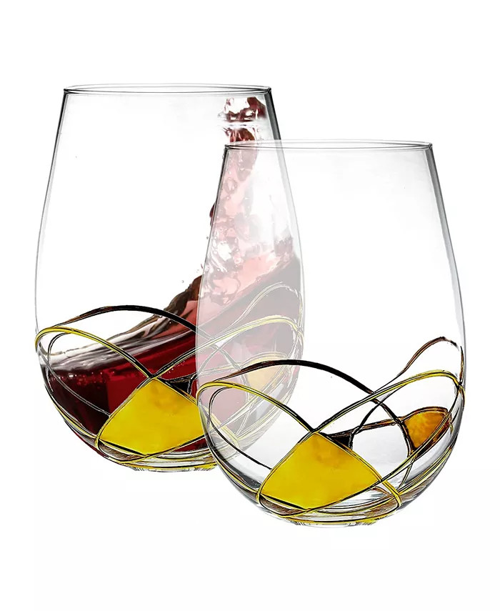 Bezrat Wine Glasses, Set of 2 - Macy's | Macy's