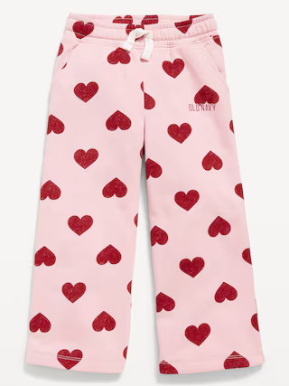 Printed Logo-Graphic Wide-Leg Sweatpants for Toddler Girls | Old Navy (US)