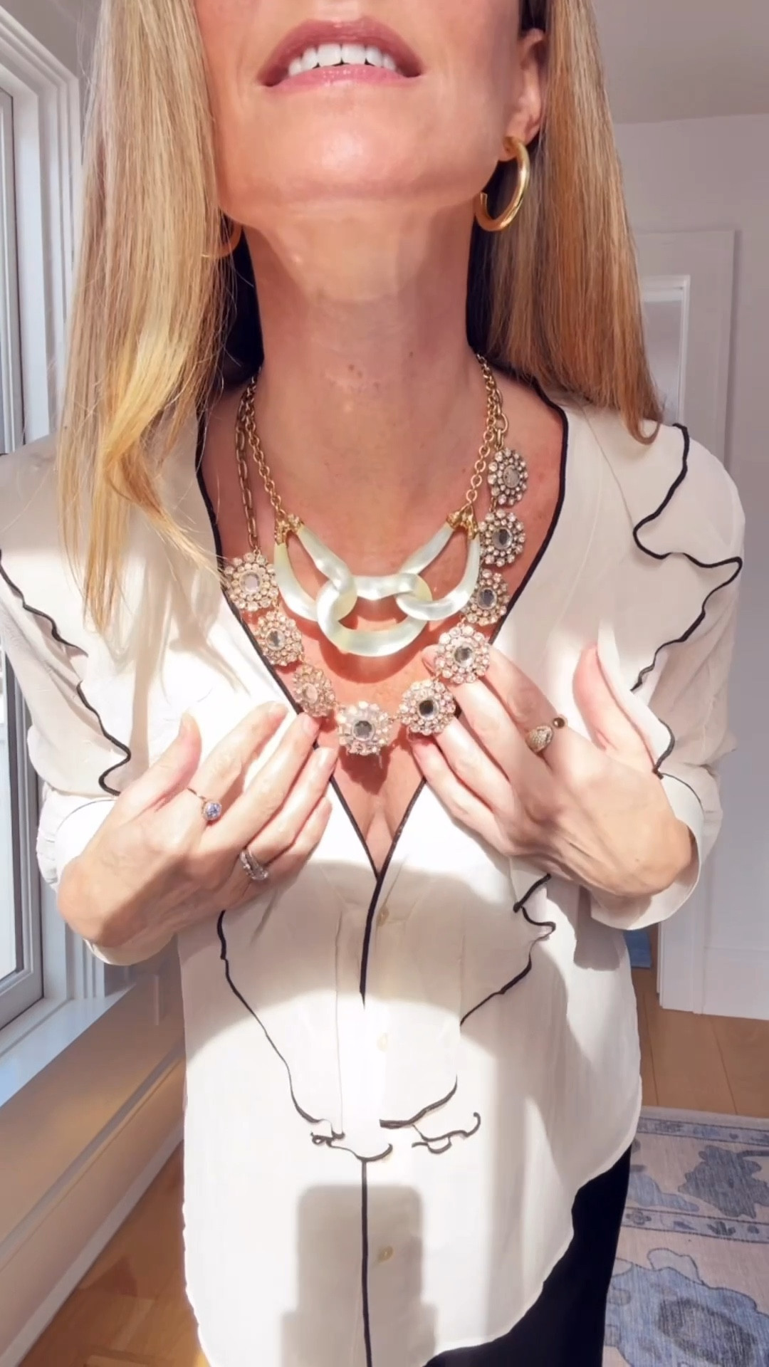 Statement necklaces! They’re baaaaaack baby! Here are some faves- also linked my pants and the peek a boo bra