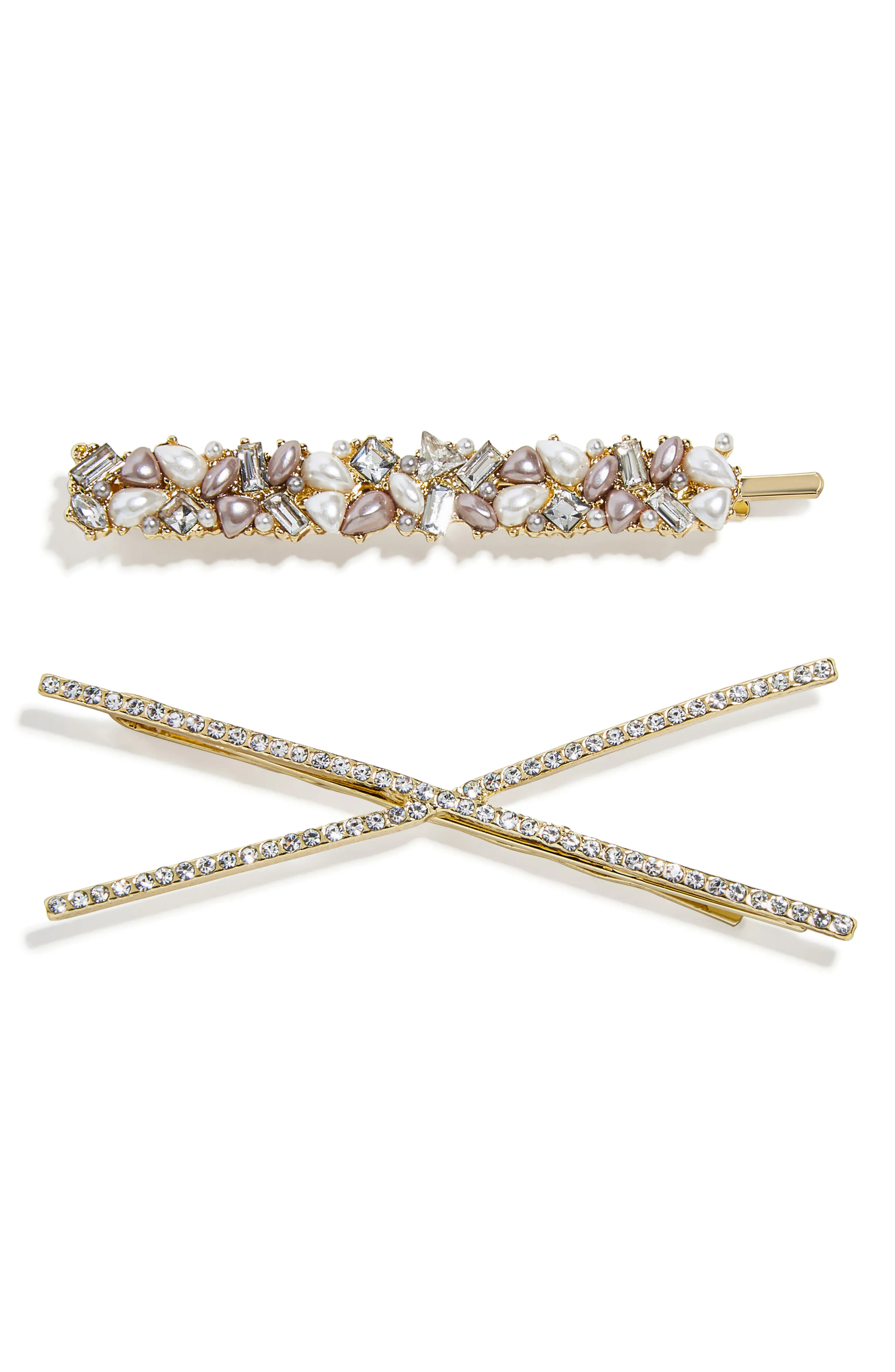2-Pack Crystal & Imitation Pearl Bobby Pin & Hair Clip | Nordstrom