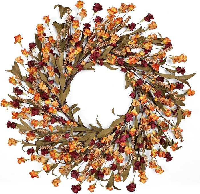 24in Fall Wreaths for Front Door Handcrafted Paper Flower Wreath | Amazon (US)