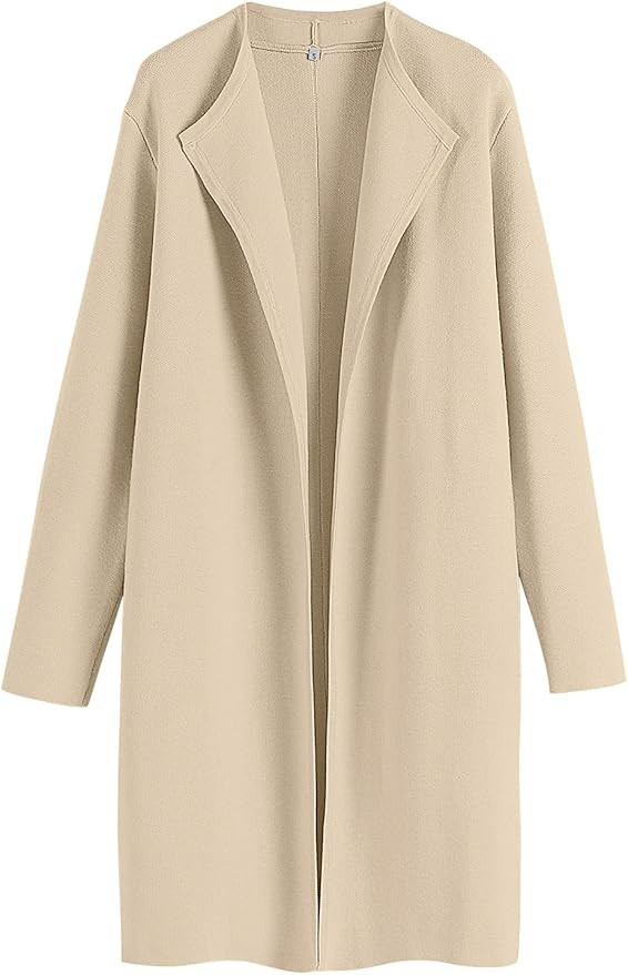 ANRABESS Women's Casual Long Sleeve Classy Draped Open Front Jackets Long Knitted Cardigan Sweate... | Amazon (US)