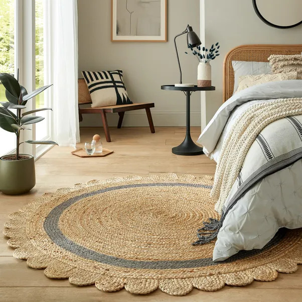 Grace Jute Scallop Round Rug | Dunelm (migrated)