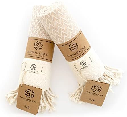 Madamelique Exclusive Hand Towels Set of 2 - 18 x 40 Inches - Decorative Bathroom Peshtemal Towel fo | Amazon (US)