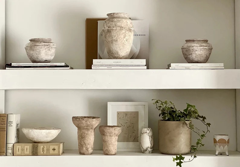 Paper Mache Bowl, Small Vessel, White Textured, Misshapen, Vintage Look, Unique Gift, Original On... | Etsy (US)