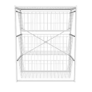 ClosetMaid 27.24 in. H x 21.65 in. W White Steel 3-Drawer Close Mesh Wire Basket 4326 | The Home Depot