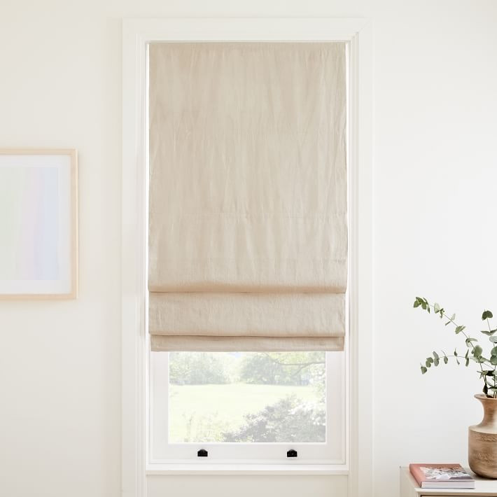 European Flax Linen Cordless Roman Shade | West Elm (US)