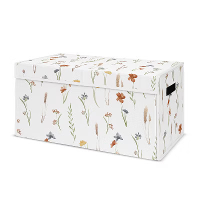 Sweet Jojo Designs Girl Fabric Storage Toy Bin Watercolor Floral Garden Green Blue and Orange | Target