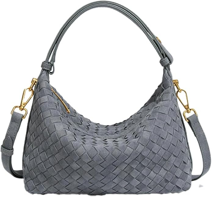 Women's Suede Woven Bag Shoulder Tote Purse Retro Crossbody Handbag Clutch Woven Tote Bag Slouchy... | Amazon (US)