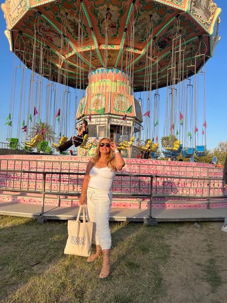 Today’s look revolve festival! 
Love the way the white joggers fit, it's lightweight and soft. 
I added my bodysuit from express and my beautiful gladiator sandals. #LTKFestival



#LTKSeasonal #LTKGiftGuide