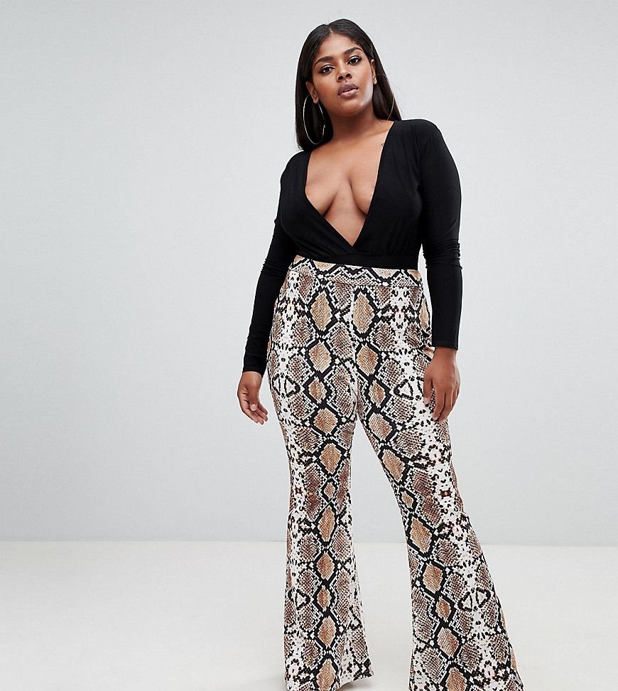 Lasula Plus flare pant in snake - Multi | ASOS US