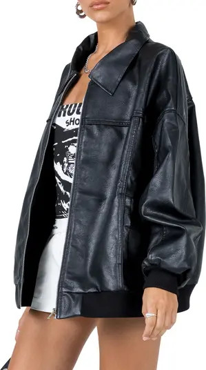 Goldsmith Oversize Faux Leather Bomber Jacket | Nordstrom