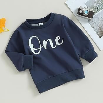 First Birthday Boy Outfit Baby Boy Crewneck Sweatshirt One Year 1st Birthday Outfit Cute Fall Win... | Amazon (US)