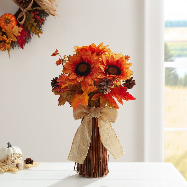 WAY TO CELEBRATE! Standing Floral Arrangement Table Top Decoration, 19.25" - Walmart.com | Walmart (US)