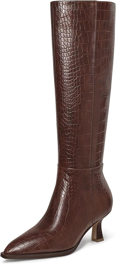 MUCCCUTE Knee High Boots for Women Tall Boots Kitten Heel Pointed Toe Slip On Comfort Fall Long B... | Amazon (US)